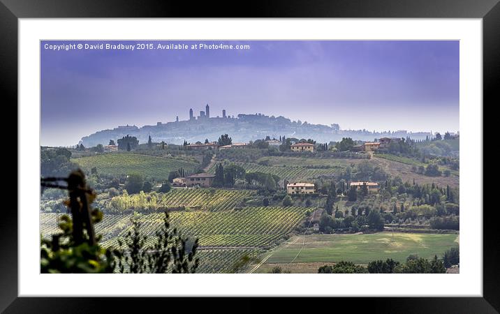  San Gimignano Landscape Framed Mounted Print by David Bradbury