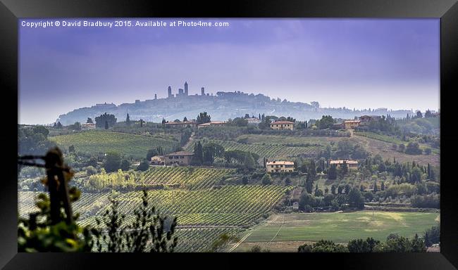  San Gimignano Landscape Framed Print by David Bradbury