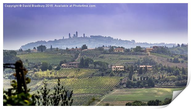  San Gimignano Landscape Print by David Bradbury