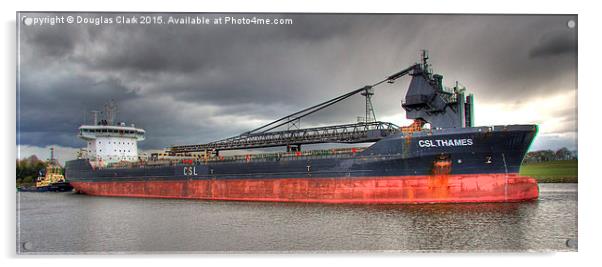   CSL Thames outbound River Clyde Acrylic by Douglas Clark