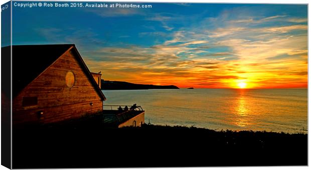  Fistral Sundown Canvas Print by Rob Booth
