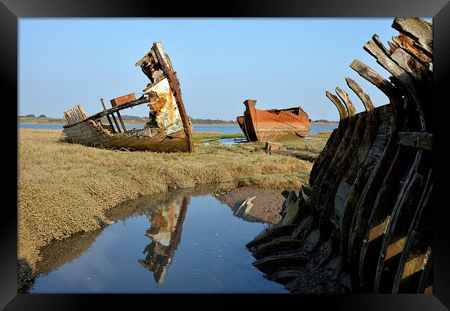 Reflections of the Wrecks Framed Print by Gary Kenyon