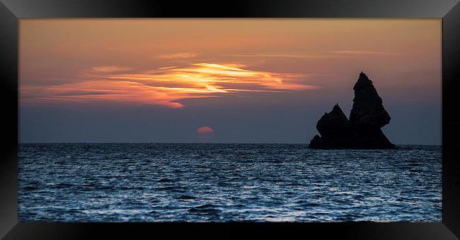  Church rock Broad Haven south Framed Print by Philip Jones