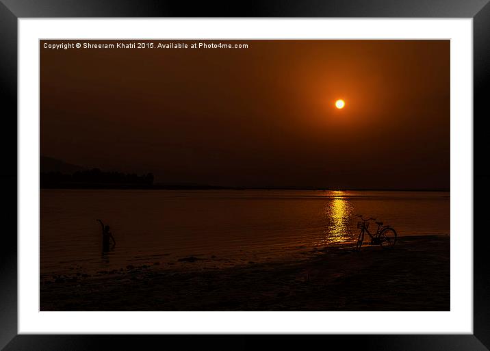 Sunset view from Narayani River Framed Mounted Print by Shreeram Khatri