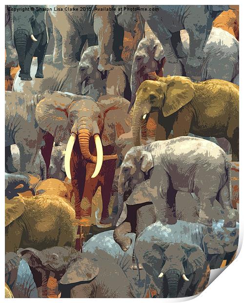  Elephant effect Print by Sharon Lisa Clarke