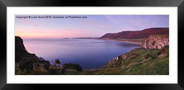  Rhossili beach at twilight. Wales, UK. Framed Mounted Print by Liam Grant