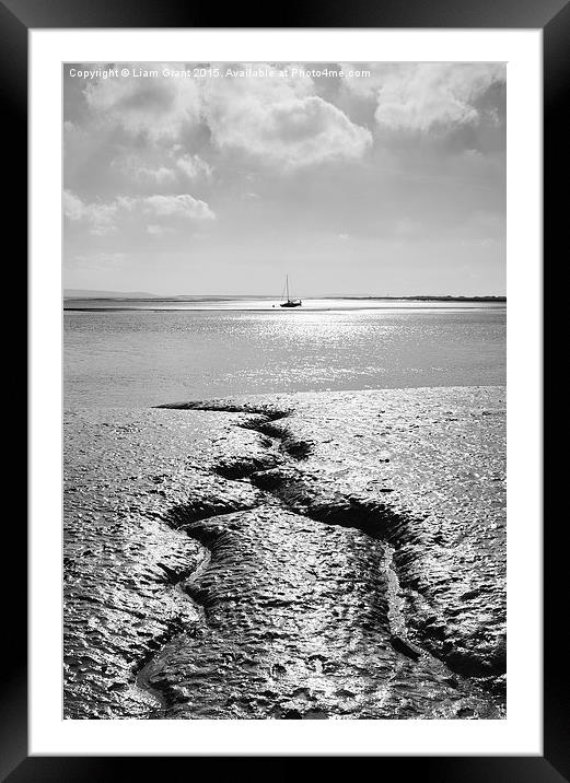 Detail in the sand at low tide. Laugharne, Wales,  Framed Mounted Print by Liam Grant