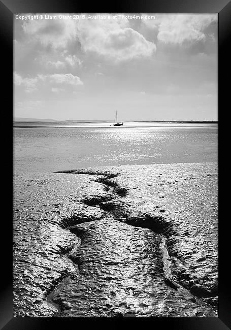 Detail in the sand at low tide. Laugharne, Wales,  Framed Print by Liam Grant