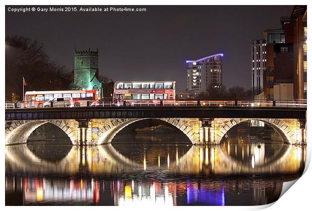  Bristol Bridge at Night. Print by Gary Morris