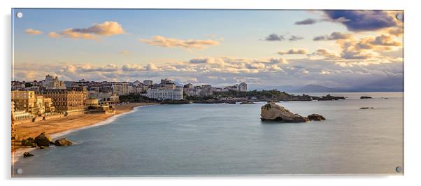 Beautiful sunset over Biarritz. Acrylic by Dariusz Stec - Stec Studios
