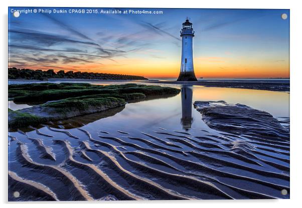 New Brighton Lighthouse Acrylic by Phil Durkin DPAGB BPE4