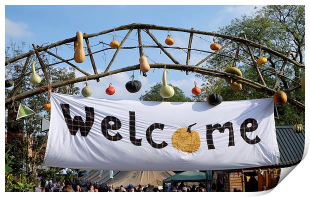  Pumpkin and squash Welcome sign. Print by Tony Bates