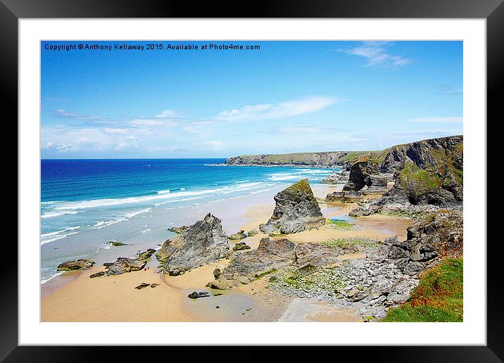  BEDRUTHIN STEPS CORNWALL Framed Mounted Print by Anthony Kellaway