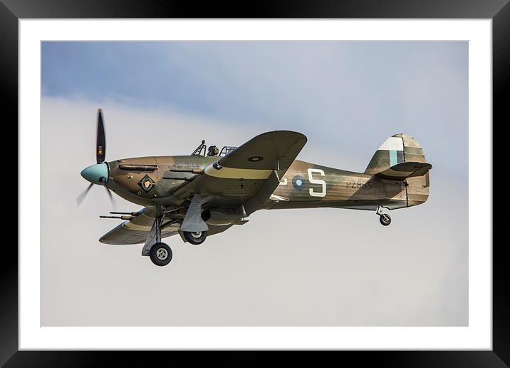  Hurricane BBMF Framed Mounted Print by Andrew Crossley