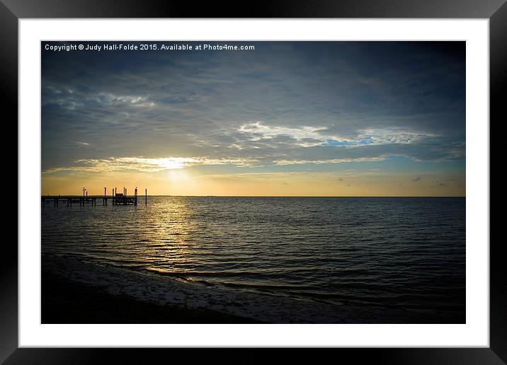 Another Day Dawning in Carrabelle Florida Framed Mounted Print by Judy Hall-Folde
