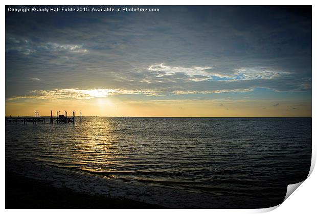 Another Day Dawning in Carrabelle Florida Print by Judy Hall-Folde