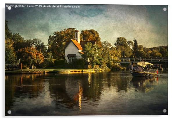  Goring on Thames Acrylic by Ian Lewis