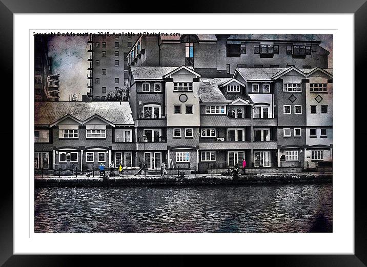  By the river thames Framed Mounted Print by sylvia scotting