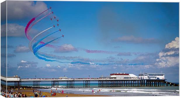  Red Arrows over Cromer Pier Canvas Print by Alan Simpson