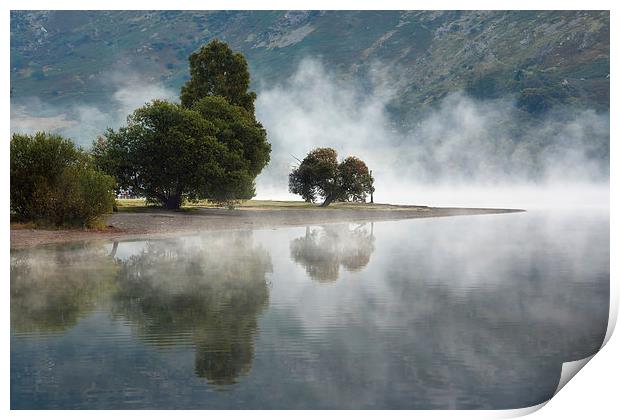 Mist Rising from Ulswater at Glenridding Print by Gary Kenyon