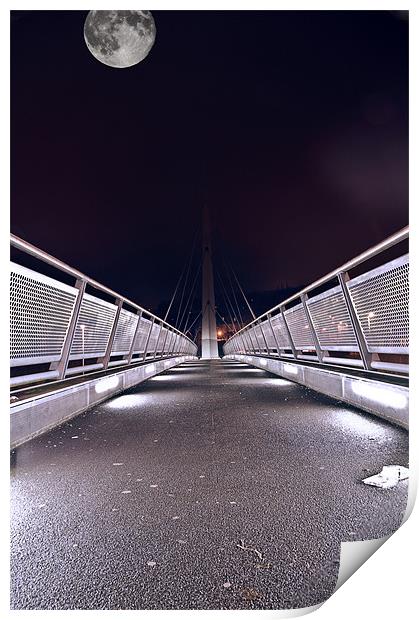 Moon Light Bridge Print by Darren Smith