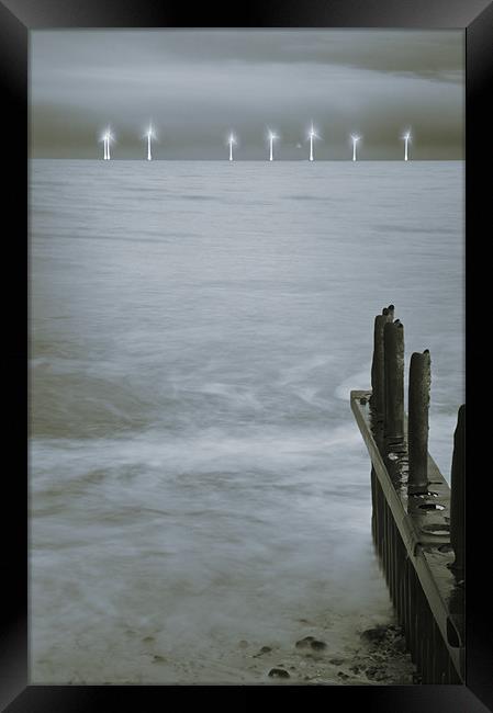 Turbines from Caister Beach Framed Print by Stephen Mole