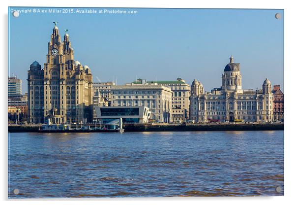  Liverpool Skyline Acrylic by Alex Millar