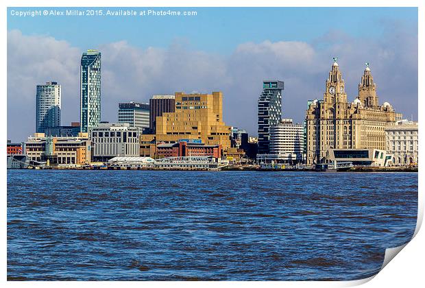  Liverpool Skyline Print by Alex Millar