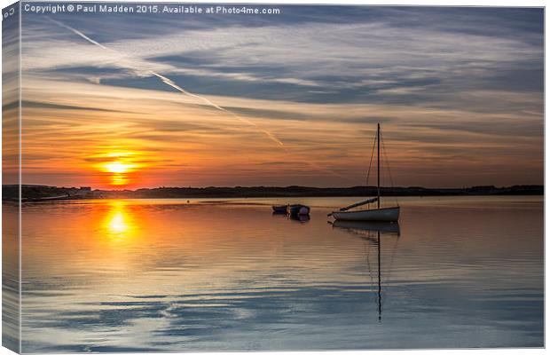 Sunset over the lake Canvas Print by Paul Madden