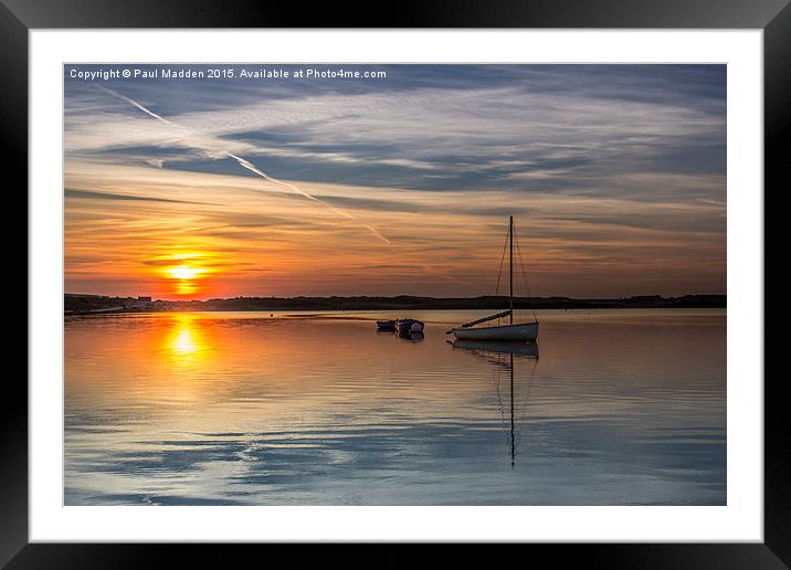 Sunset over the lake Framed Mounted Print by Paul Madden