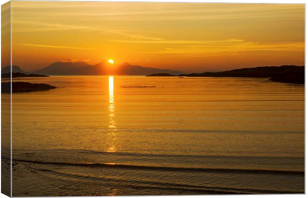 Sunset over the Island of Eigg Canvas Print by Hugh McKean