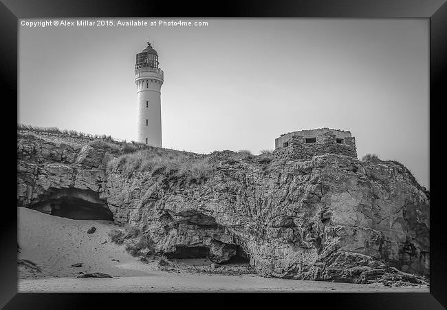  Covesea Lighthouse (B&W) Framed Print by Alex Millar