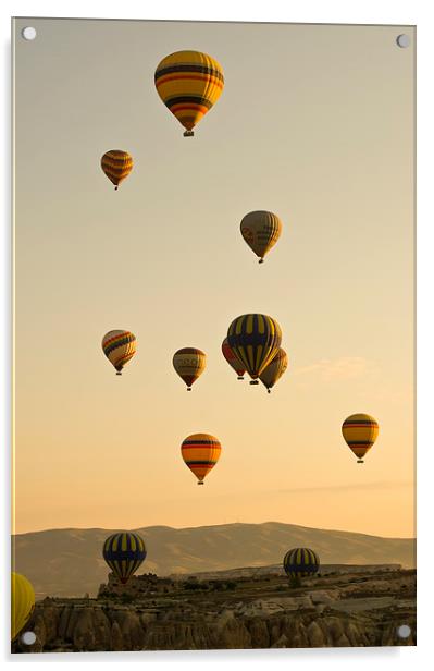 Hot air balloons in Cappadocia, Turkey Acrylic by Mike Sannwald