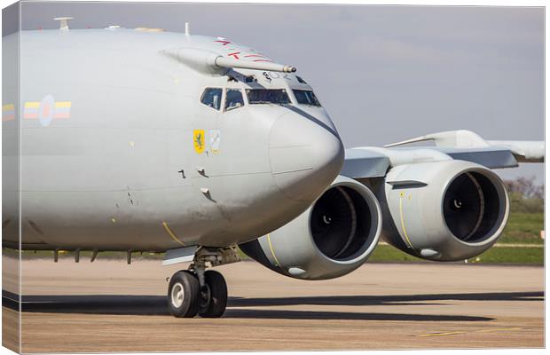  Awacs Deployed  Canvas Print by Andrew Crossley
