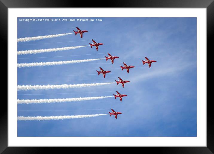 Wing tip vortices behind the Red Arrows Framed Mounted Print by Jason Wells