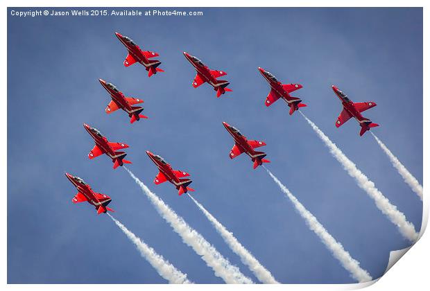 Reds climbing into the sky Print by Jason Wells