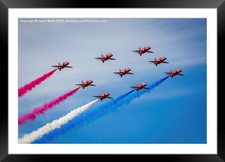 Red Arrows in tight formation Framed Mounted Print by Jason Wells