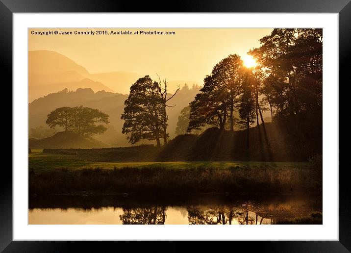  Brathay Golden Hour Framed Mounted Print by Jason Connolly