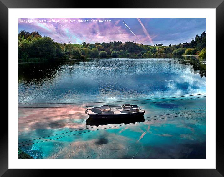  Boat on the lake Framed Mounted Print by Derrick Fox Lomax
