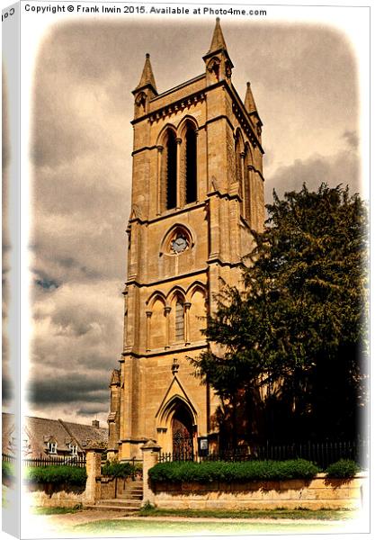 St Michaels & All Angels church, Broadway-Grunged Canvas Print by Frank Irwin
