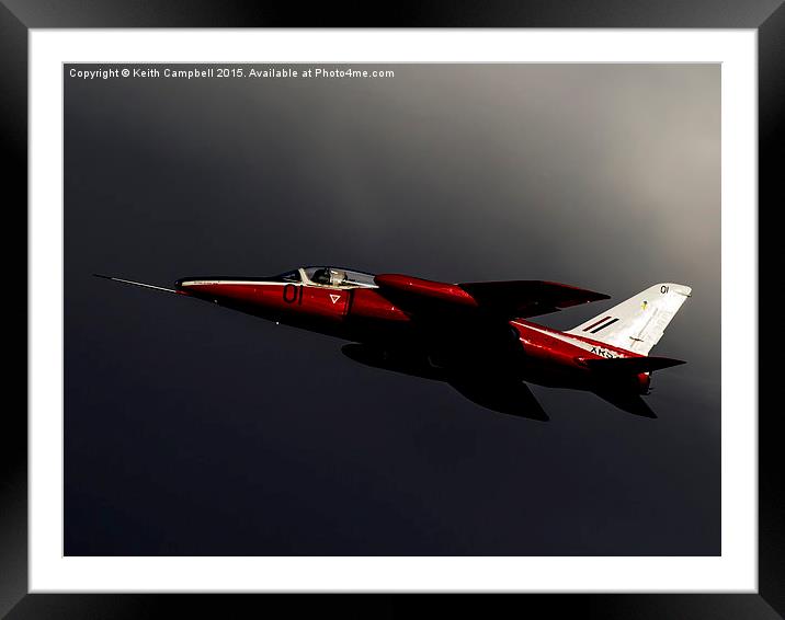  Folland Gnat Framed Mounted Print by Keith Campbell