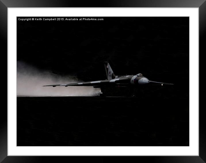  Vulcan XH558 wet launch Framed Mounted Print by Keith Campbell