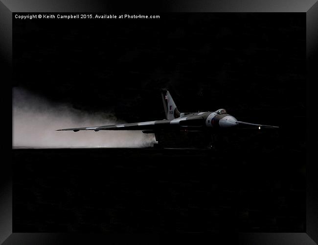  Vulcan XH558 wet launch Framed Print by Keith Campbell