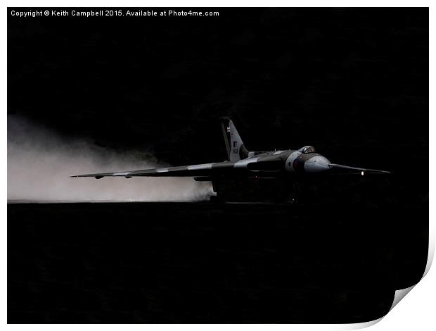  Vulcan XH558 wet launch Print by Keith Campbell
