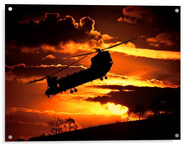  chinook at sunset Acrylic by Kelly Murdoch
