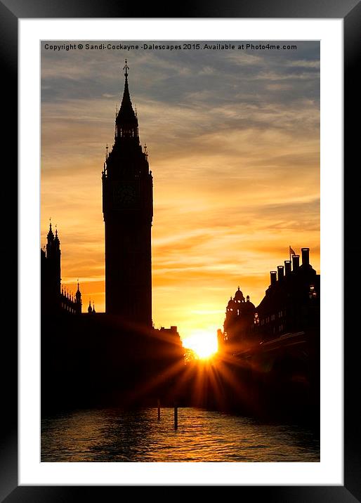  Big Ben Silhouette Sunset Framed Mounted Print by Sandi-Cockayne ADPS
