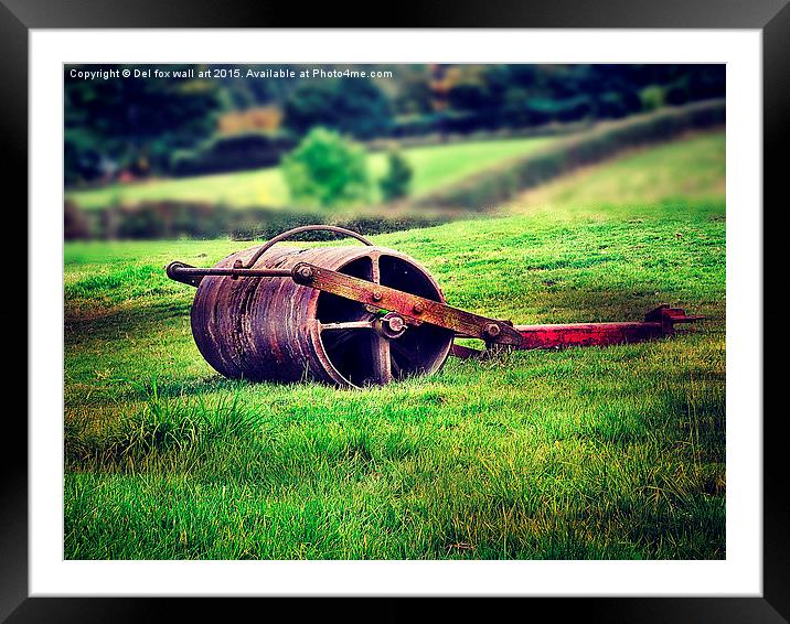 roller in a field Framed Mounted Print by Derrick Fox Lomax