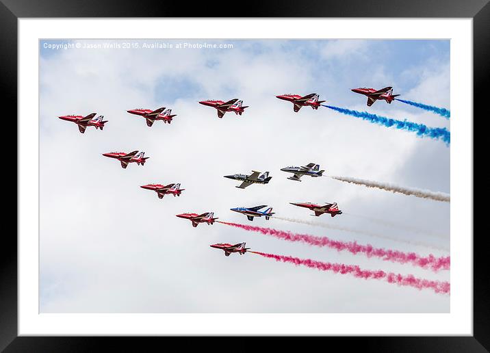 Red Arrows 50th anniversary flypast Framed Mounted Print by Jason Wells