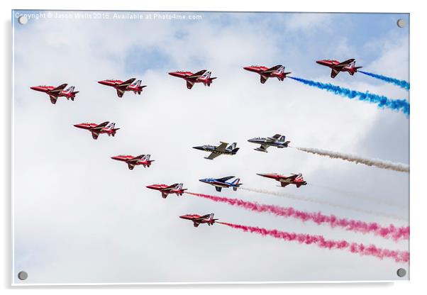 Red Arrows 50th anniversary flypast Acrylic by Jason Wells