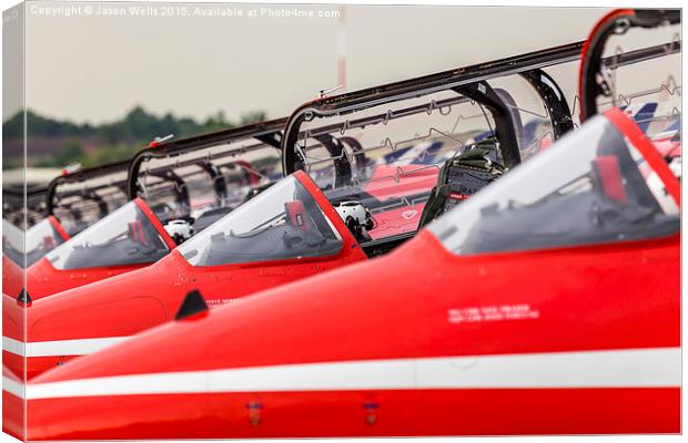 Close-up of the Red Arrows canopies open Canvas Print by Jason Wells